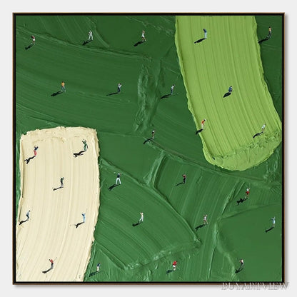 BUYARTVIEW Fairway Dance – Textured Impasto Golf Scene Painting - image 1