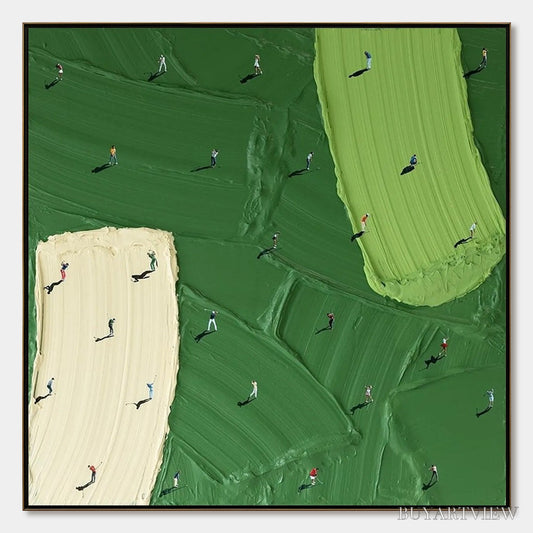 BUYARTVIEW Fairway Dance – Textured Impasto Golf Scene Painting - image 1