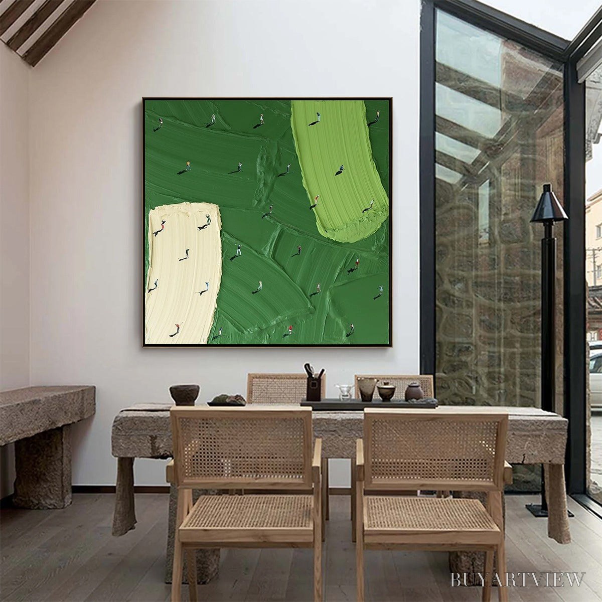 BUYARTVIEW Fairway Dance – Textured Impasto Golf Scene Painting - image 4