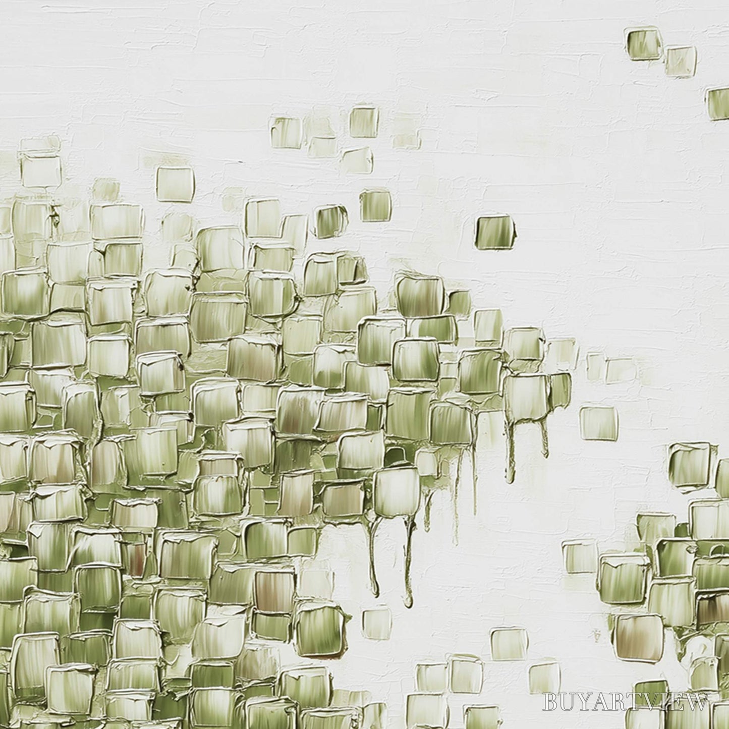 BUYARTVIEW Emerald Cascade – Textured Abstract Green Oil Painting - image 6