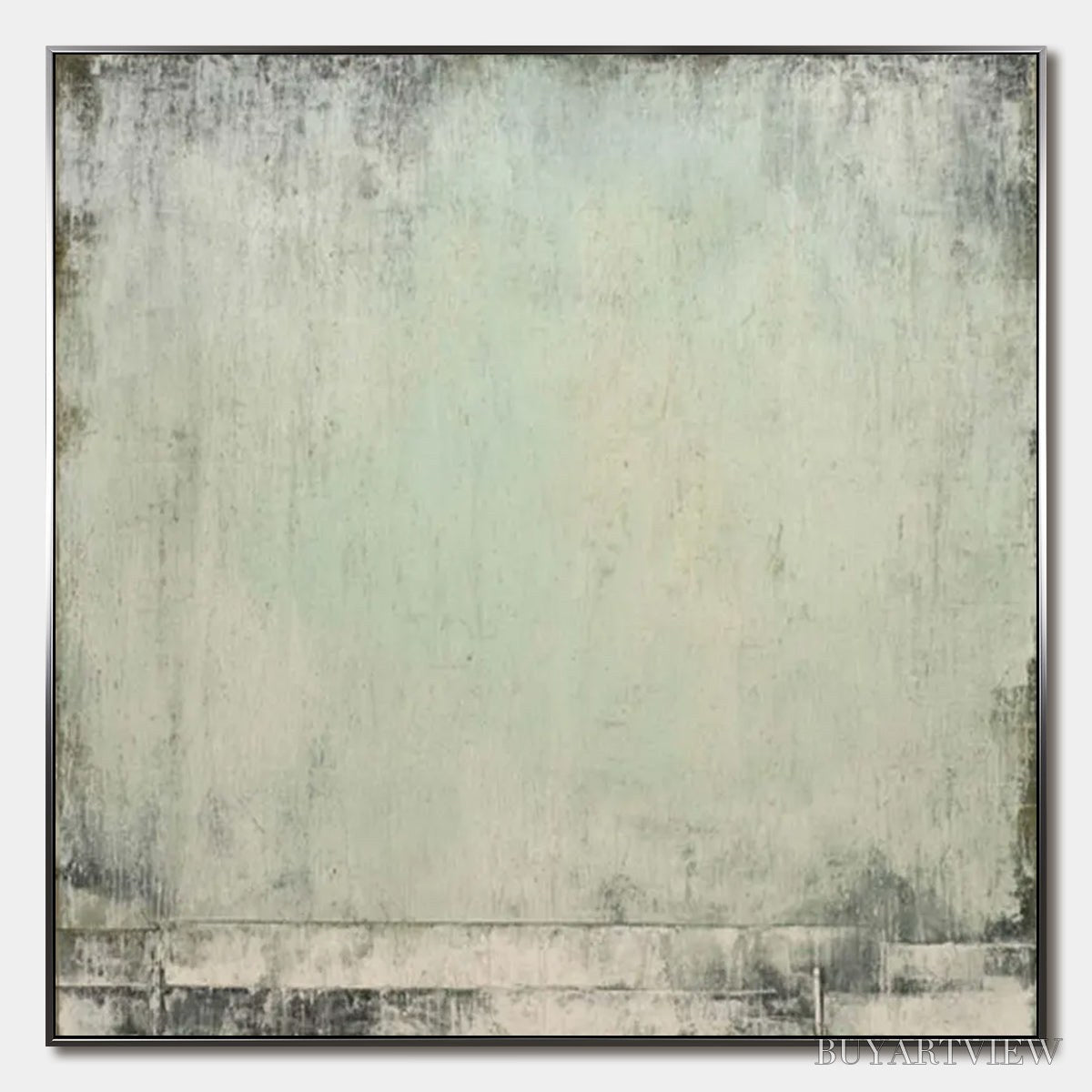 BUYARTVIEW Misty Morning – Textured Minimalist Abstract Oil Painting - image 1