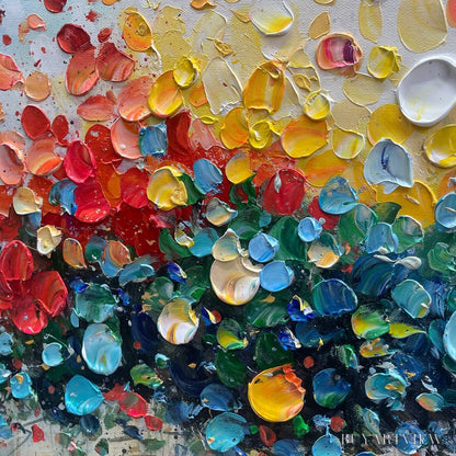 BUYARTVIEW Rainbow Burst – Textured Impasto Tree of Life Oil Painting - image 3