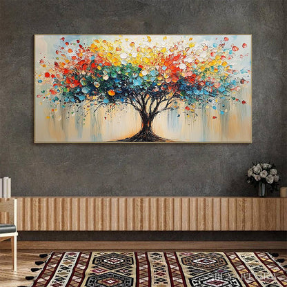 BUYARTVIEW Rainbow Burst – Textured Impasto Tree of Life Oil Painting - image 5