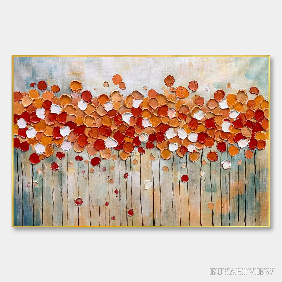 BUYARTVIEW Autumn Whispers – Abstract Landscape Impasto Oil Painting - image 1