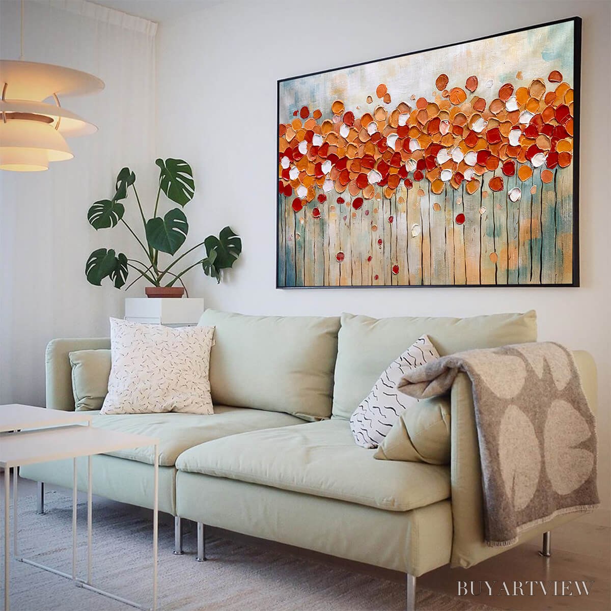 BUYARTVIEW Autumn Whispers – Abstract Landscape Impasto Oil Painting - image 4