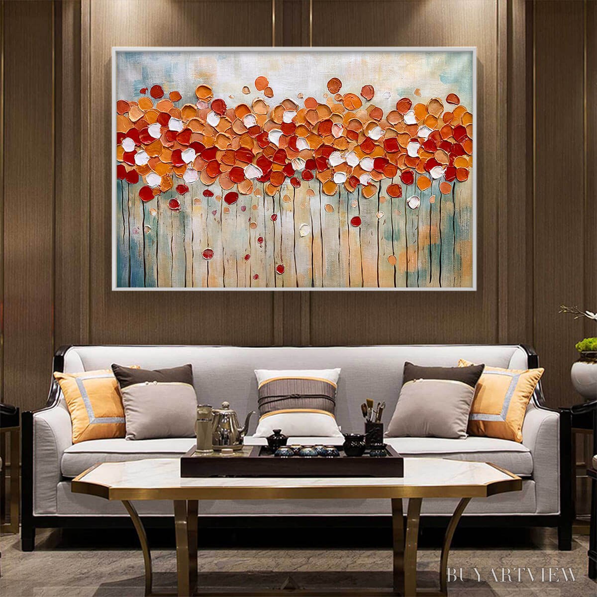BUYARTVIEW Autumn Whispers – Abstract Landscape Impasto Oil Painting - image 6