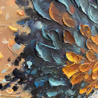 BUYARTVIEW Golden Whispers – Textured Abstract Tree Oil Painting - image 3