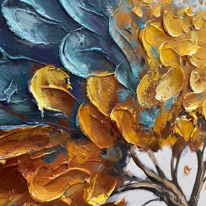 BUYARTVIEW Golden Whispers – Textured Abstract Tree Oil Painting - image 5
