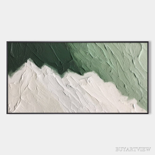 BUYARTVIEW Emerald Peaks – Textured Abstract Landscape Oil Painting - image 1
