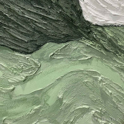 BUYARTVIEW Emerald Peaks – Textured Abstract Landscape Oil Painting - image 6
