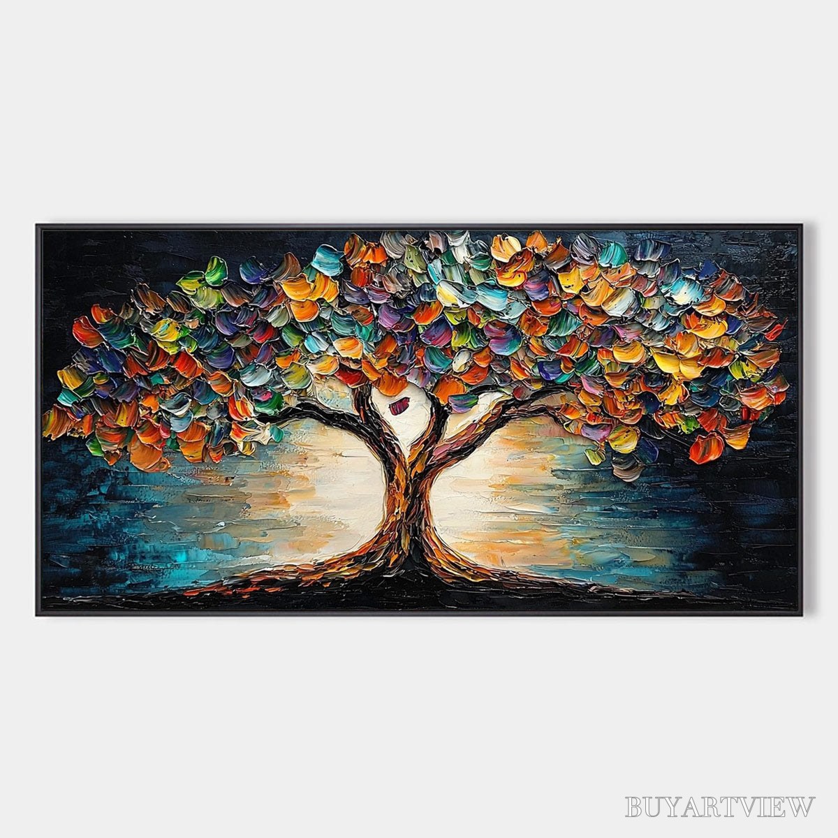 BUYARTVIEW Tree of Life – Textured Impasto Colorful Tree Oil Painting - image 1