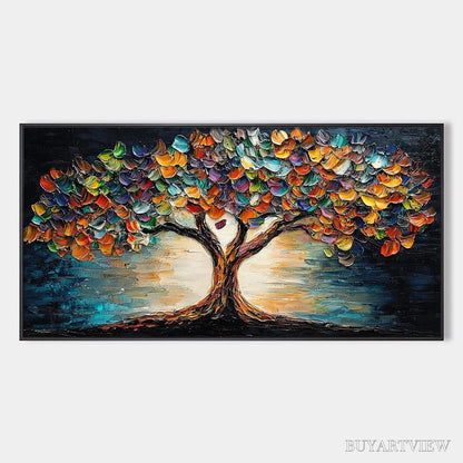 BUYARTVIEW Tree of Life – Textured Impasto Colorful Tree Oil Painting - image 1