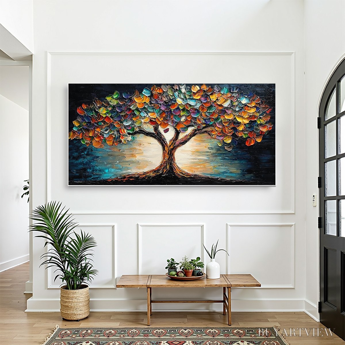 BUYARTVIEW Tree of Life – Textured Impasto Colorful Tree Oil Painting - image 2