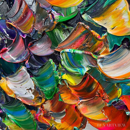 BUYARTVIEW Tree of Life – Textured Impasto Colorful Tree Oil Painting - image 3