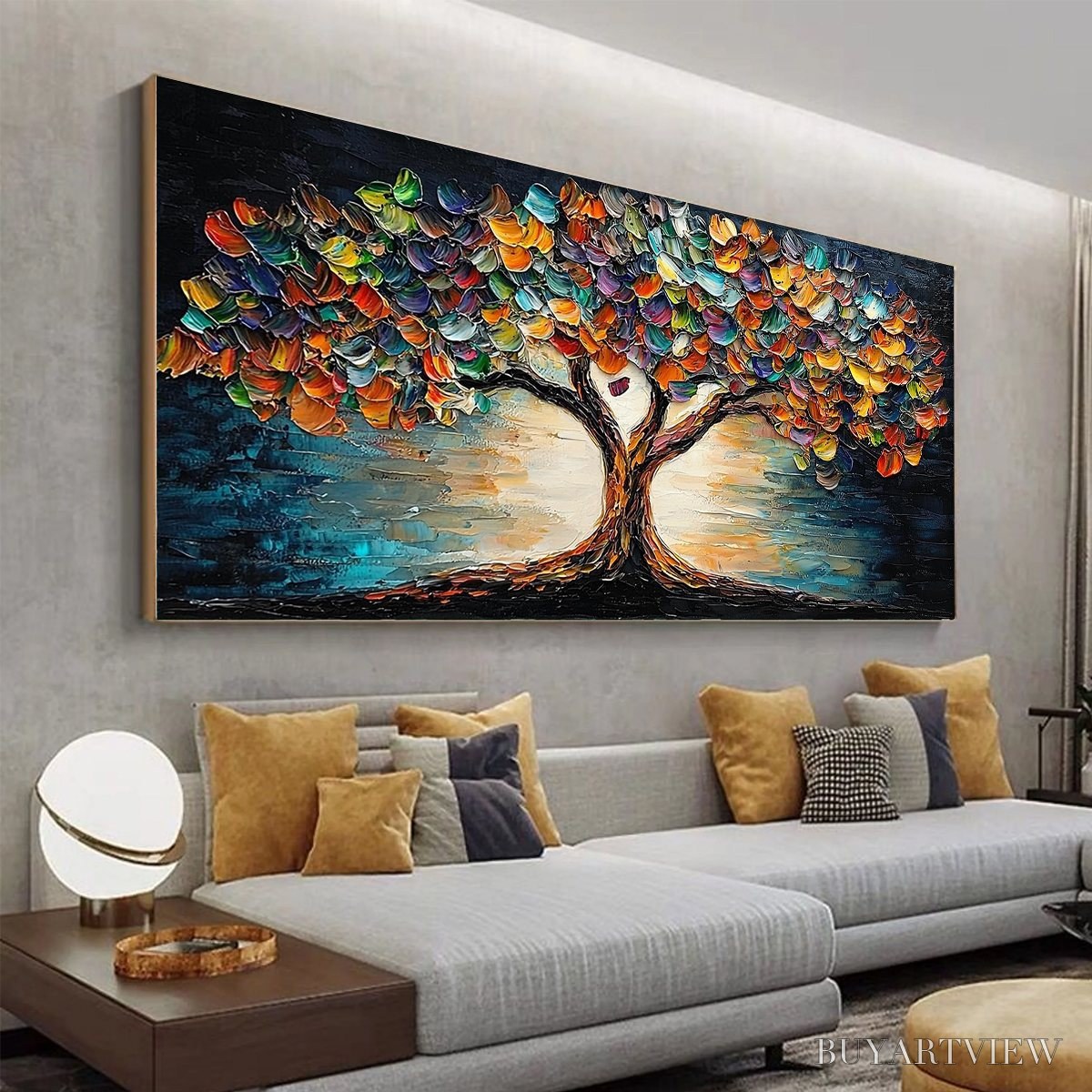 BUYARTVIEW Tree of Life – Textured Impasto Colorful Tree Oil Painting - image 4