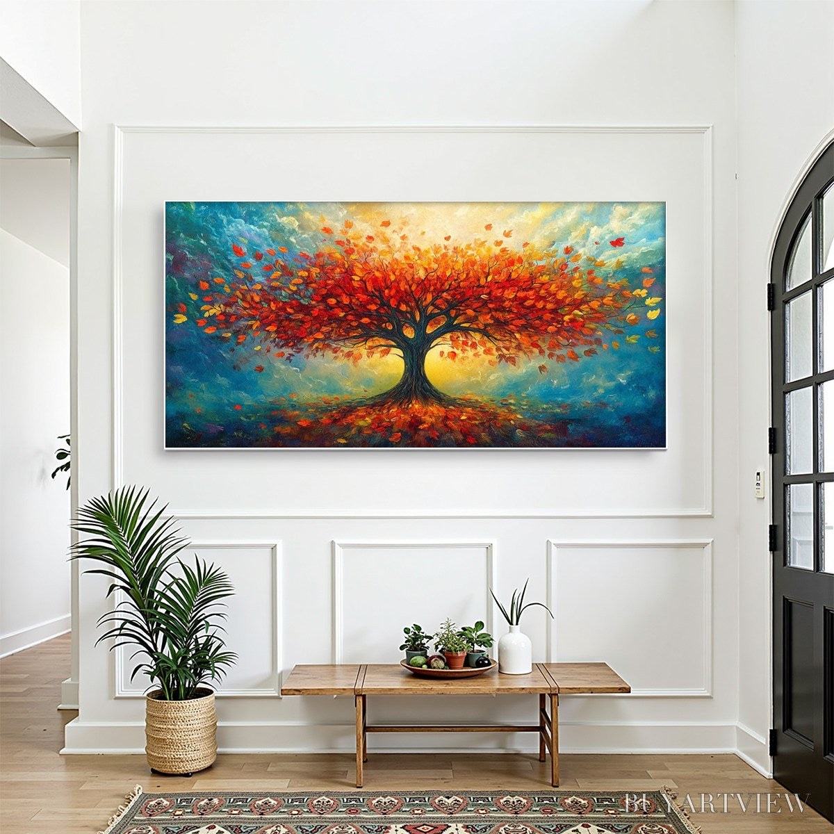 BUYARTVIEW Autumn Fire – Textured Landscape Oil Painting - image 2