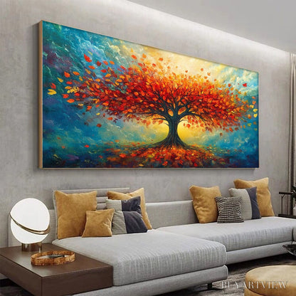 BUYARTVIEW Autumn Fire – Textured Landscape Oil Painting - image 4