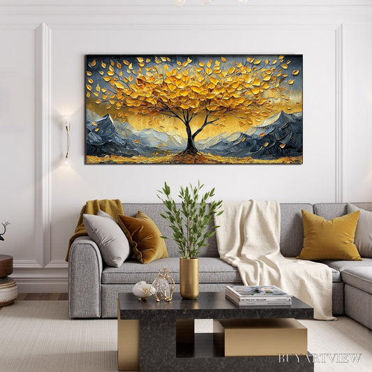 BUYARTVIEW Golden Resilience – Textured Landscape Oil Painting - image 2