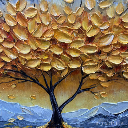 BUYARTVIEW Golden Resilience – Textured Landscape Oil Painting - image 3