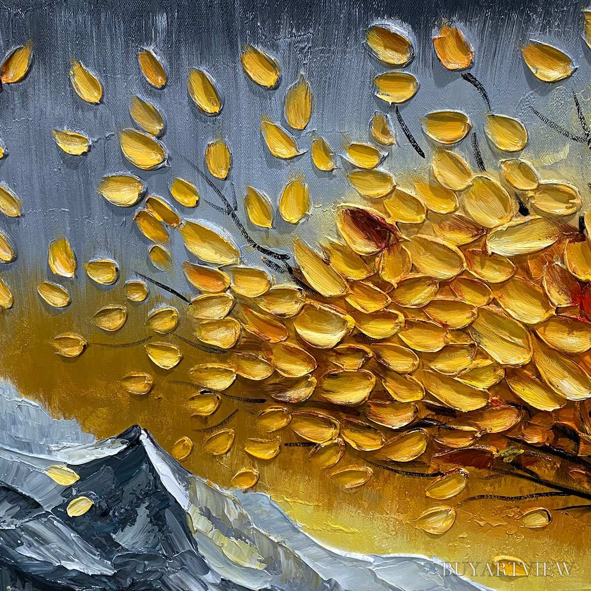 BUYARTVIEW Golden Resilience – Textured Landscape Oil Painting - image 5
