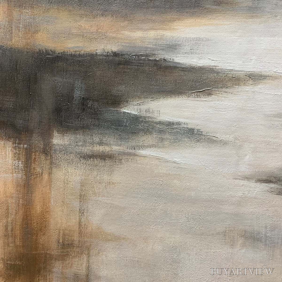 BUYARTVIEW Misty Shores – Minimalist Coastal Landscape Oil Painting - image 5