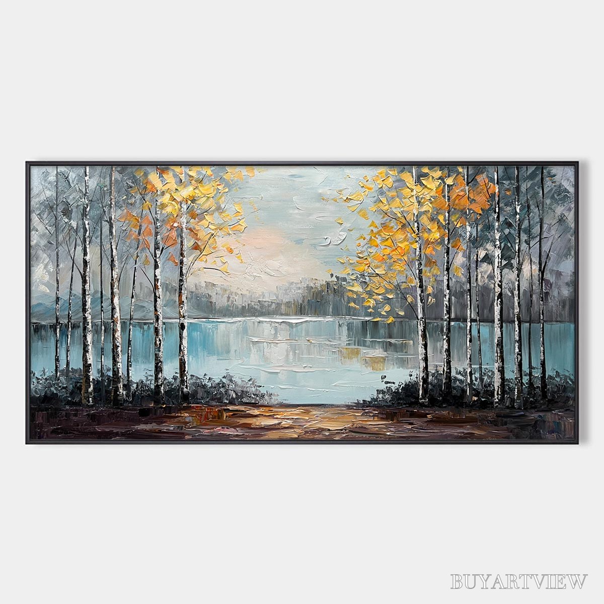 BUYARTVIEW Autumn Whispers – Textured Impasto Landscape Oil Painting - image 1