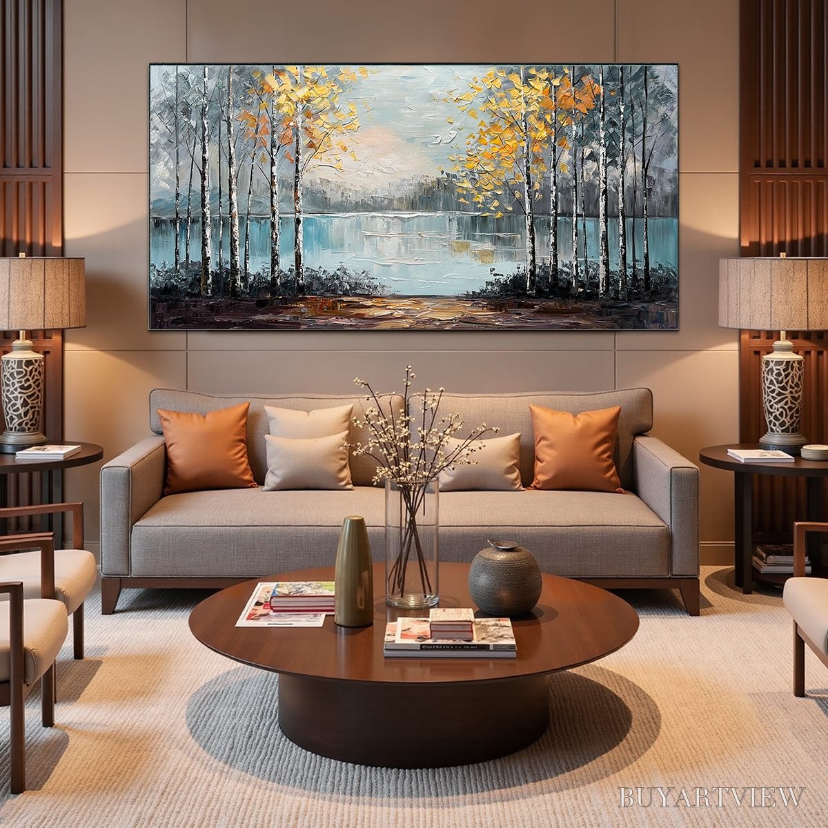 BUYARTVIEW Autumn Whispers – Textured Impasto Landscape Oil Painting - image 2