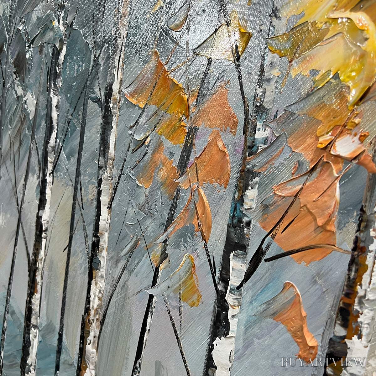 BUYARTVIEW Autumn Whispers – Textured Impasto Landscape Oil Painting - image 3