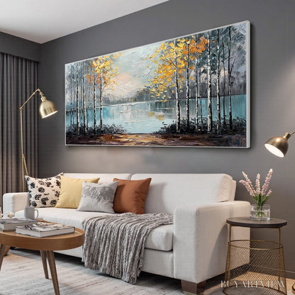BUYARTVIEW Autumn Whispers – Textured Impasto Landscape Oil Painting - image 4