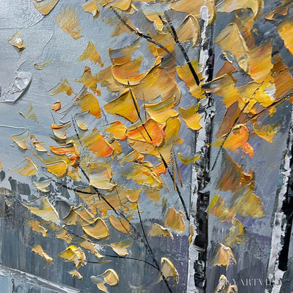 BUYARTVIEW Autumn Whispers – Textured Impasto Landscape Oil Painting - image 5