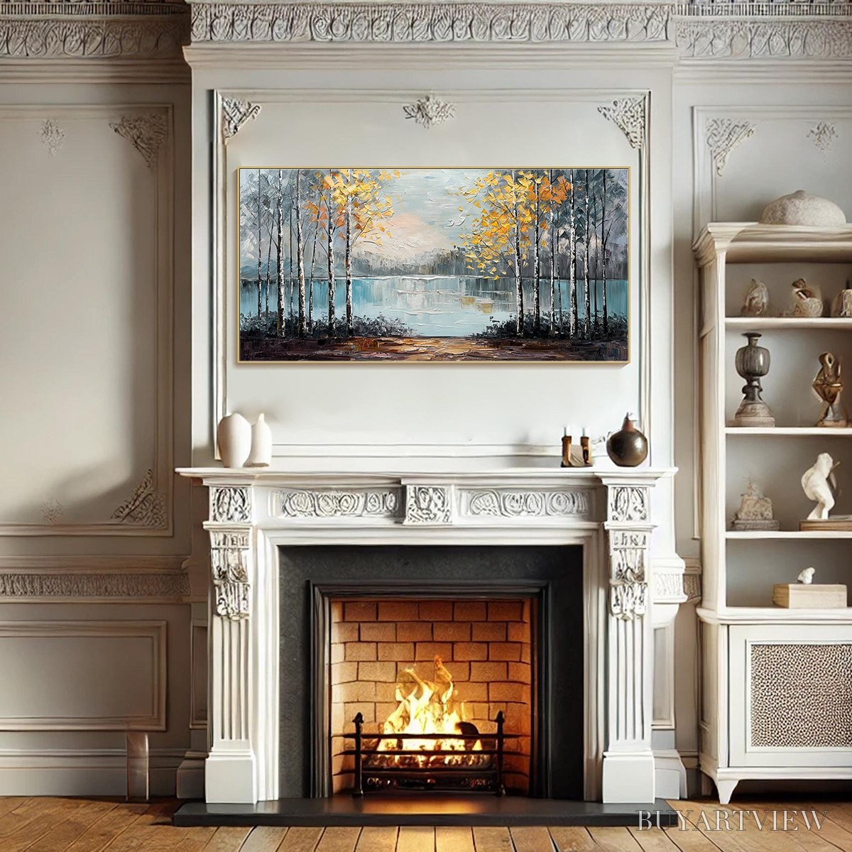 BUYARTVIEW Autumn Whispers – Textured Impasto Landscape Oil Painting - image 6