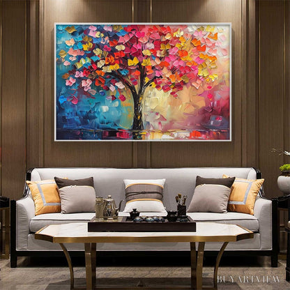 BUYARTVIEW Living Rainbow – Textured Impasto Tree of Life Oil Painting - image 6