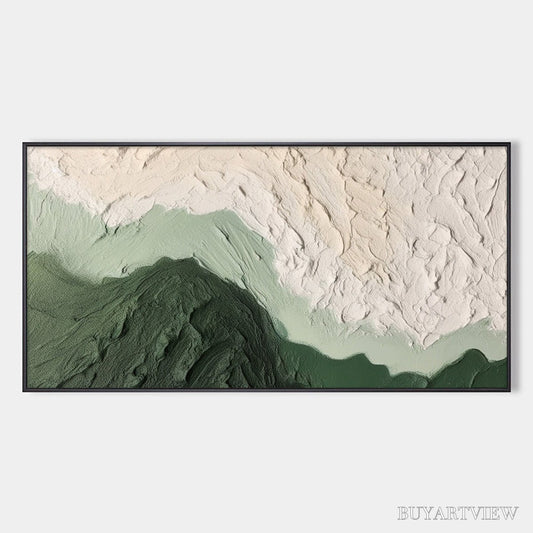 BUYARTVIEW Emerald Dusk – Textured Abstract Landscape Oil Painting - image 1