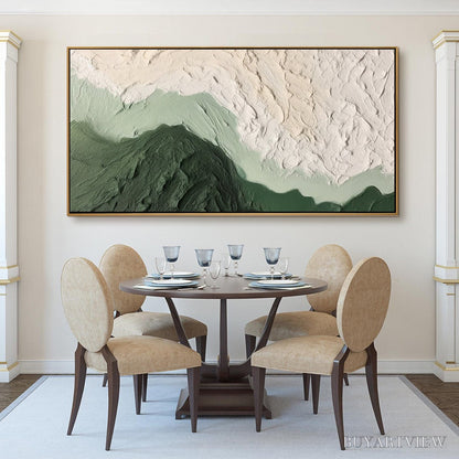 BUYARTVIEW Emerald Dusk – Textured Abstract Landscape Oil Painting - image 2