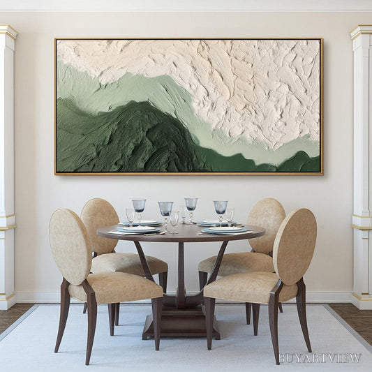 BUYARTVIEW Emerald Dusk – Textured Abstract Landscape Oil Painting - image 2