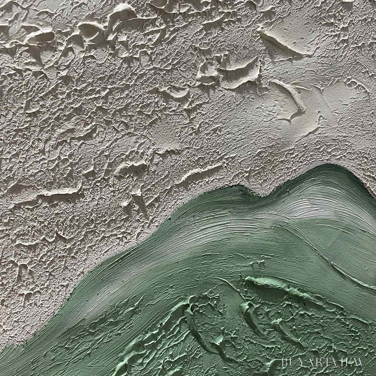 BUYARTVIEW Emerald Dusk – Textured Abstract Landscape Oil Painting - image 6