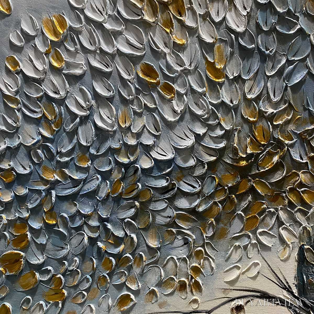 BUYARTVIEW Golden Whispers – Textured Tree Landscape Oil Painting - image 5