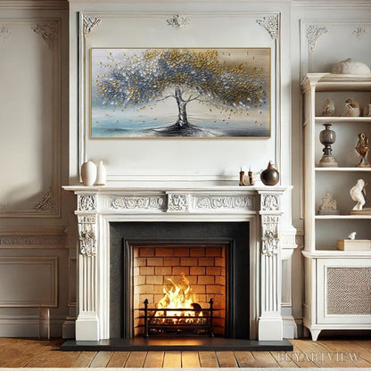 BUYARTVIEW Golden Whispers – Textured Tree Landscape Oil Painting - image 6