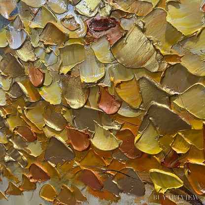 BUYARTVIEW Golden Majesty – Textured Impasto Golden Tree Oil Painting - image 5