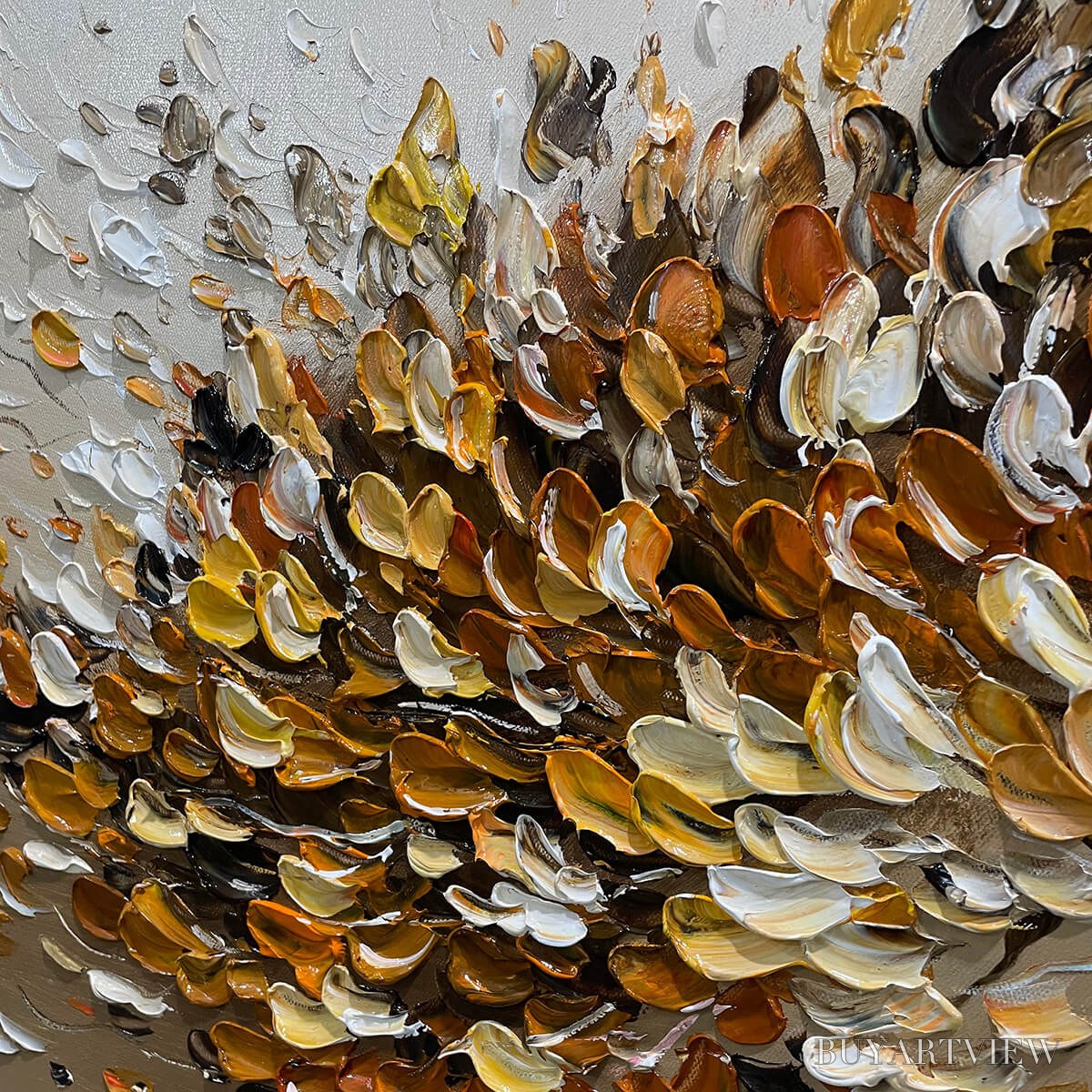 BUYARTVIEW Golden Whispers – Textured Golden Tree Impasto Oil Painting - image 3