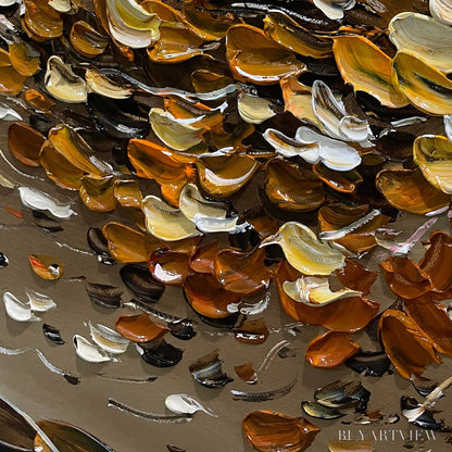BUYARTVIEW Golden Whispers – Textured Golden Tree Impasto Oil Painting - image 5