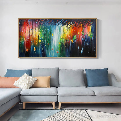 BUYARTVIEW Rainforest Melody – Abstract Painting, Colorful Waterfall, Living Room, Dining Room, Office - image 6