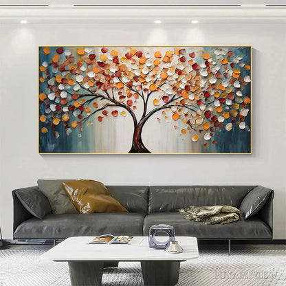 BUYARTVIEW Golden Tree of Life – Panoramic Impasto Tree Painting, Textured , Colorful, Living Room - image 2