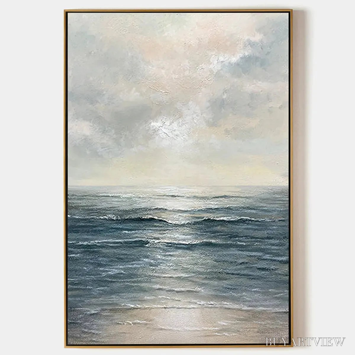 BUYARTVIEW Tranquil Shores – Serene Coastal Landscape Oil Painting - image 1