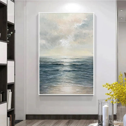 BUYARTVIEW Tranquil Shores – Serene Coastal Landscape Oil Painting - image 4