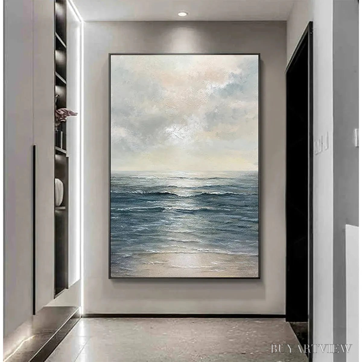 BUYARTVIEW Tranquil Shores – Serene Coastal Landscape Oil Painting - image 5