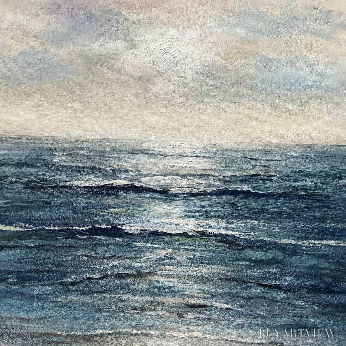 BUYARTVIEW Tranquil Shores – Serene Coastal Landscape Oil Painting - image 6