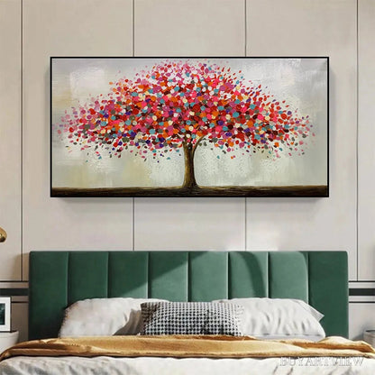 BUYARTVIEW Jewel Tree – Colorful Abstract Tree Painting, Impasto Texture, Horizontal Canvas, Modern - image 2