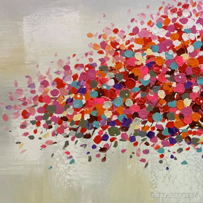 BUYARTVIEW Jewel Tree – Colorful Abstract Tree Painting, Impasto Texture, Horizontal Canvas, Modern - image 5