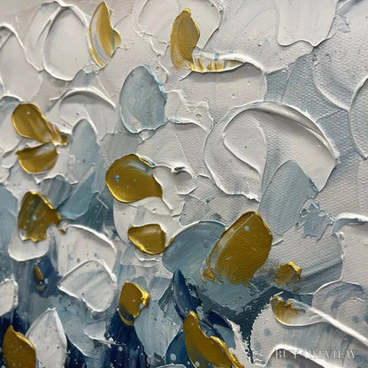 BUYARTVIEW Golden Falls – Abstract Painting in Blue and Gold, Textured Canvas, Modern - image 6